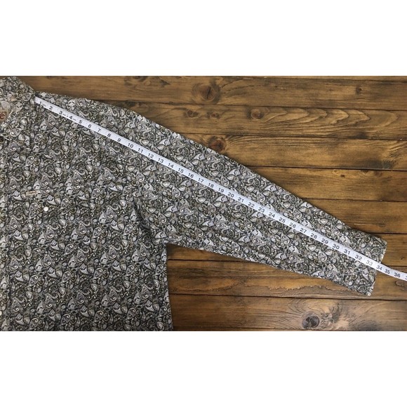 Rafter C Mens Long Sleeve Button Down Paisley Pattern Pearl Snap Shirt size 2XL - Picture 10 of 11